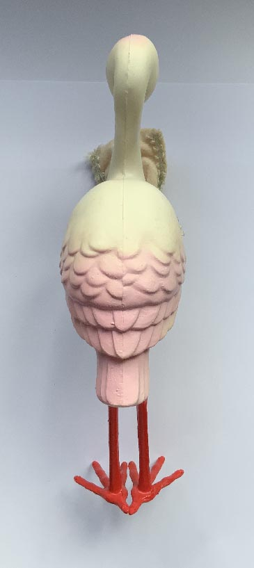 1950's US made Irwin plastic stork bird and baby toy